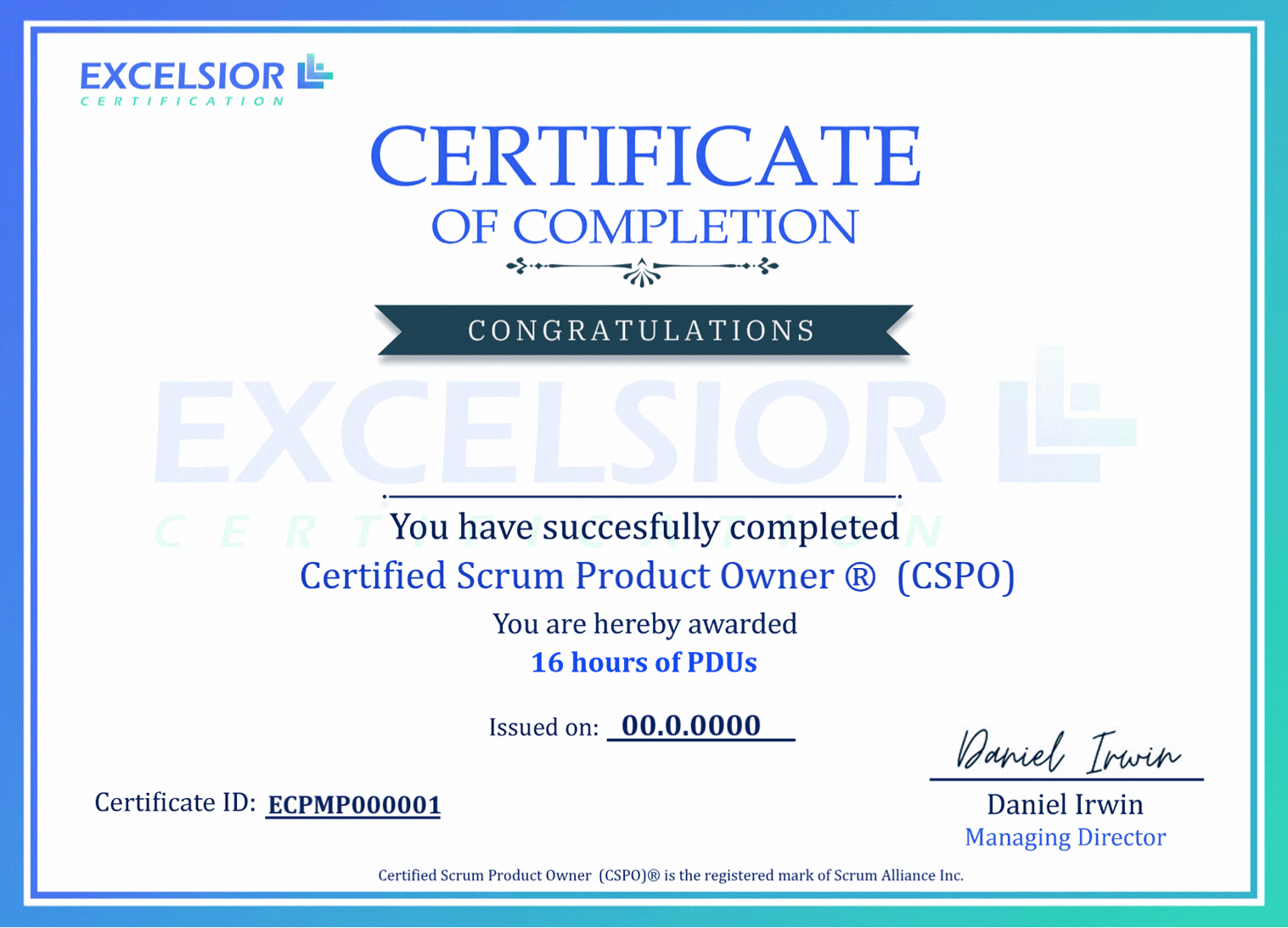 CSPO - Certified Scrum Product Owner Certification Training