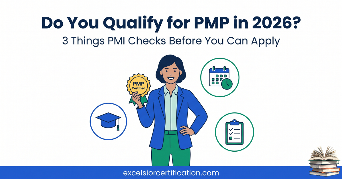 PMP certification eligibility requirements 2026 showing education, experience, and training criteria by PMI